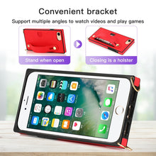 Load image into Gallery viewer, Wrist Strap PU+TPU Shockproof Protective Case with Crossbody Lanyard &amp; Holder &amp; Card Slot, For iPhone 6, For iPhone 7 / 8 / SE 2020, For iPhone 6 Plus, For iPhone 8 Plus / 7 Plus, For iPhone XS / X, For iPhone XR, For iPhone XS Max, For iPhone 11      ...