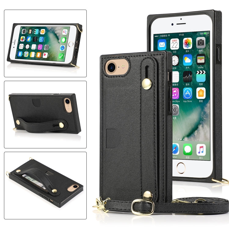 Wrist Strap PU+TPU Shockproof Protective Case with Crossbody Lanyard & Holder & Card Slot, For iPhone 6, For iPhone 7 / 8 / SE 2020, For iPhone 6 Plus, For iPhone 8 Plus / 7 Plus, For iPhone XS / X, For iPhone XR, For iPhone XS Max, For iPhone 11      ...