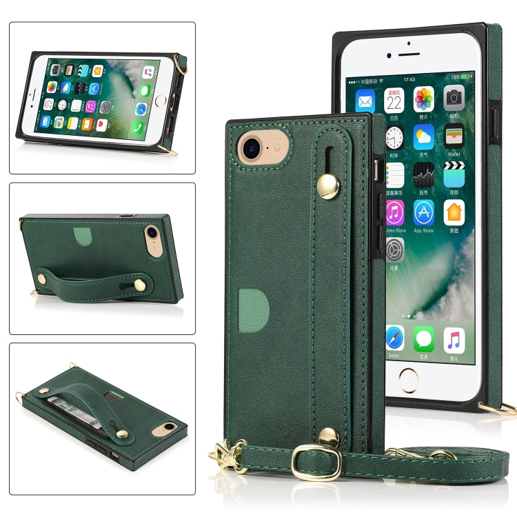 Wrist Strap PU+TPU Shockproof Protective Case with Crossbody Lanyard & Holder & Card Slot, For iPhone 6, For iPhone 7 / 8 / SE 2020, For iPhone 6 Plus, For iPhone 8 Plus / 7 Plus, For iPhone XS / X, For iPhone XR, For iPhone XS Max, For iPhone 11      ...