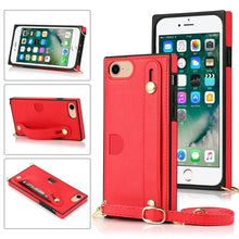 Load image into Gallery viewer, Wrist Strap PU+TPU Shockproof Protective Case with Crossbody Lanyard &amp; Holder &amp; Card Slot, For iPhone 6, For iPhone 7 / 8 / SE 2020, For iPhone 6 Plus, For iPhone 8 Plus / 7 Plus, For iPhone XS / X, For iPhone XR, For iPhone XS Max, For iPhone 11      ...