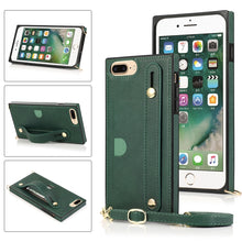 Load image into Gallery viewer, Wrist Strap PU+TPU Shockproof Protective Case with Crossbody Lanyard &amp; Holder &amp; Card Slot, For iPhone 6, For iPhone 7 / 8 / SE 2020, For iPhone 6 Plus, For iPhone 8 Plus / 7 Plus, For iPhone XS / X, For iPhone XR, For iPhone XS Max, For iPhone 11      ...