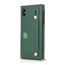 Load image into Gallery viewer, Wrist Strap PU+TPU Shockproof Protective Case with Crossbody Lanyard &amp; Holder &amp; Card Slot, For iPhone 6, For iPhone 7 / 8 / SE 2020, For iPhone 6 Plus, For iPhone 8 Plus / 7 Plus, For iPhone XS / X, For iPhone XR, For iPhone XS Max, For iPhone 11      ...