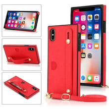 Load image into Gallery viewer, Wrist Strap PU+TPU Shockproof Protective Case with Crossbody Lanyard &amp; Holder &amp; Card Slot, For iPhone 6, For iPhone 7 / 8 / SE 2020, For iPhone 6 Plus, For iPhone 8 Plus / 7 Plus, For iPhone XS / X, For iPhone XR, For iPhone XS Max, For iPhone 11      ...