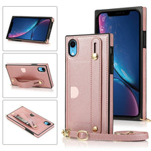 Load image into Gallery viewer, Wrist Strap PU+TPU Shockproof Protective Case with Crossbody Lanyard &amp; Holder &amp; Card Slot, For iPhone 6, For iPhone 7 / 8 / SE 2020, For iPhone 6 Plus, For iPhone 8 Plus / 7 Plus, For iPhone XS / X, For iPhone XR, For iPhone XS Max, For iPhone 11      ...