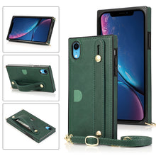 Load image into Gallery viewer, Wrist Strap PU+TPU Shockproof Protective Case with Crossbody Lanyard &amp; Holder &amp; Card Slot, For iPhone 6, For iPhone 7 / 8 / SE 2020, For iPhone 6 Plus, For iPhone 8 Plus / 7 Plus, For iPhone XS / X, For iPhone XR, For iPhone XS Max, For iPhone 11      ...