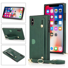 Load image into Gallery viewer, Wrist Strap PU+TPU Shockproof Protective Case with Crossbody Lanyard &amp; Holder &amp; Card Slot, For iPhone 6, For iPhone 7 / 8 / SE 2020, For iPhone 6 Plus, For iPhone 8 Plus / 7 Plus, For iPhone XS / X, For iPhone XR, For iPhone XS Max, For iPhone 11      ...
