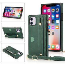 Load image into Gallery viewer, Wrist Strap PU+TPU Shockproof Protective Case with Crossbody Lanyard &amp; Holder &amp; Card Slot, For iPhone 6, For iPhone 7 / 8 / SE 2020, For iPhone 6 Plus, For iPhone 8 Plus / 7 Plus, For iPhone XS / X, For iPhone XR, For iPhone XS Max, For iPhone 11      ...