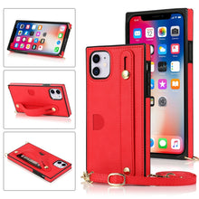 Load image into Gallery viewer, Wrist Strap PU+TPU Shockproof Protective Case with Crossbody Lanyard &amp; Holder &amp; Card Slot, For iPhone 6, For iPhone 7 / 8 / SE 2020, For iPhone 6 Plus, For iPhone 8 Plus / 7 Plus, For iPhone XS / X, For iPhone XR, For iPhone XS Max, For iPhone 11      ...