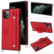 Load image into Gallery viewer, Wrist Strap PU+TPU Shockproof Protective Case with Crossbody Lanyard &amp; Holder &amp; Card Slot, For iPhone 6, For iPhone 7 / 8 / SE 2020, For iPhone 6 Plus, For iPhone 8 Plus / 7 Plus, For iPhone XS / X, For iPhone XR, For iPhone XS Max, For iPhone 11      ...