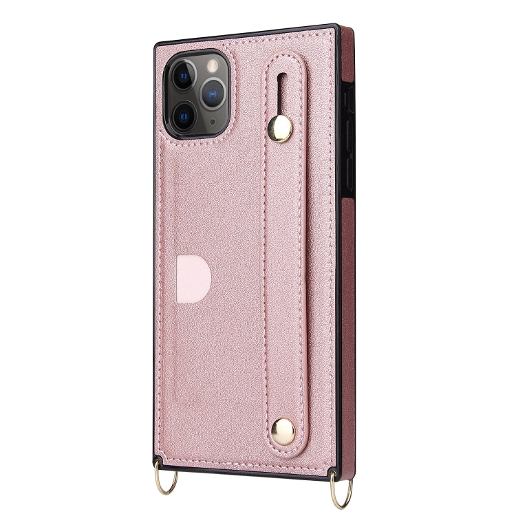 Wrist Strap PU+TPU Shockproof Protective Case with Crossbody Lanyard & Holder & Card Slot, For iPhone 11 Pro Max