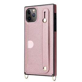 Wrist Strap PU+TPU Shockproof Protective Case with Crossbody Lanyard & Holder & Card Slot, For iPhone 11 Pro Max