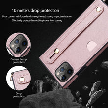Load image into Gallery viewer, Wrist Strap PU+TPU Shockproof Protective Case with Crossbody Lanyard &amp; Holder &amp; Card Slot, For iPhone 11 Pro Max