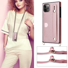 Load image into Gallery viewer, Wrist Strap PU+TPU Shockproof Protective Case with Crossbody Lanyard &amp; Holder &amp; Card Slot, For iPhone 11 Pro Max