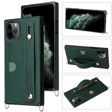 Load image into Gallery viewer, Wrist Strap PU+TPU Shockproof Protective Case with Crossbody Lanyard &amp; Holder &amp; Card Slot, For iPhone 11 Pro Max