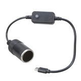 5V-20V Adjustable Voltage Type-C to Cigarette Lighter Socket Conversion Cable, 0.3m, 1m, 2m, 3m