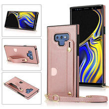 Load image into Gallery viewer, Wrist Strap PU+TPU Shockproof Protective Case with Crossbody Lanyard &amp; Holder &amp; Card Slot, For Samsung Galaxy A90 5G, For Samsung Galaxy Note9, For Samsung Galaxy Note 10, For Samsung Galaxy Note 10 Pro, For Samsung Galaxy S9, For Samsung Galaxy S9 Plu...