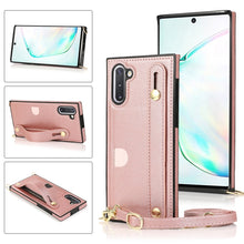 Load image into Gallery viewer, Wrist Strap PU+TPU Shockproof Protective Case with Crossbody Lanyard &amp; Holder &amp; Card Slot, For Samsung Galaxy A90 5G, For Samsung Galaxy Note9, For Samsung Galaxy Note 10, For Samsung Galaxy Note 10 Pro, For Samsung Galaxy S9, For Samsung Galaxy S9 Plu...