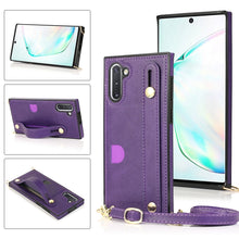 Load image into Gallery viewer, Wrist Strap PU+TPU Shockproof Protective Case with Crossbody Lanyard &amp; Holder &amp; Card Slot, For Samsung Galaxy A90 5G, For Samsung Galaxy Note9, For Samsung Galaxy Note 10, For Samsung Galaxy Note 10 Pro, For Samsung Galaxy S9, For Samsung Galaxy S9 Plu...