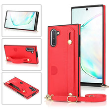 Load image into Gallery viewer, Wrist Strap PU+TPU Shockproof Protective Case with Crossbody Lanyard &amp; Holder &amp; Card Slot, For Samsung Galaxy A90 5G, For Samsung Galaxy Note9, For Samsung Galaxy Note 10, For Samsung Galaxy Note 10 Pro, For Samsung Galaxy S9, For Samsung Galaxy S9 Plu...
