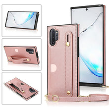 Load image into Gallery viewer, Wrist Strap PU+TPU Shockproof Protective Case with Crossbody Lanyard &amp; Holder &amp; Card Slot, For Samsung Galaxy A90 5G, For Samsung Galaxy Note9, For Samsung Galaxy Note 10, For Samsung Galaxy Note 10 Pro, For Samsung Galaxy S9, For Samsung Galaxy S9 Plu...