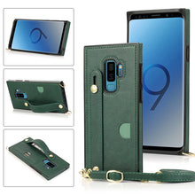 Load image into Gallery viewer, Wrist Strap PU+TPU Shockproof Protective Case with Crossbody Lanyard &amp; Holder &amp; Card Slot, For Samsung Galaxy A90 5G, For Samsung Galaxy Note9, For Samsung Galaxy Note 10, For Samsung Galaxy Note 10 Pro, For Samsung Galaxy S9, For Samsung Galaxy S9 Plu...