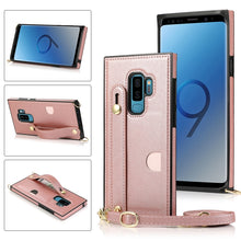 Load image into Gallery viewer, Wrist Strap PU+TPU Shockproof Protective Case with Crossbody Lanyard &amp; Holder &amp; Card Slot, For Samsung Galaxy A90 5G, For Samsung Galaxy Note9, For Samsung Galaxy Note 10, For Samsung Galaxy Note 10 Pro, For Samsung Galaxy S9, For Samsung Galaxy S9 Plu...