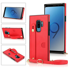 Load image into Gallery viewer, Wrist Strap PU+TPU Shockproof Protective Case with Crossbody Lanyard &amp; Holder &amp; Card Slot, For Samsung Galaxy A90 5G, For Samsung Galaxy Note9, For Samsung Galaxy Note 10, For Samsung Galaxy Note 10 Pro, For Samsung Galaxy S9, For Samsung Galaxy S9 Plu...