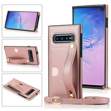Load image into Gallery viewer, Wrist Strap PU+TPU Shockproof Protective Case with Crossbody Lanyard &amp; Holder &amp; Card Slot, For Samsung Galaxy A90 5G, For Samsung Galaxy Note9, For Samsung Galaxy Note 10, For Samsung Galaxy Note 10 Pro, For Samsung Galaxy S9, For Samsung Galaxy S9 Plu...