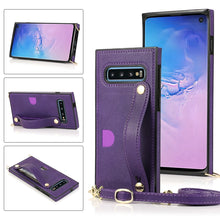 Load image into Gallery viewer, Wrist Strap PU+TPU Shockproof Protective Case with Crossbody Lanyard &amp; Holder &amp; Card Slot, For Samsung Galaxy A90 5G, For Samsung Galaxy Note9, For Samsung Galaxy Note 10, For Samsung Galaxy Note 10 Pro, For Samsung Galaxy S9, For Samsung Galaxy S9 Plu...