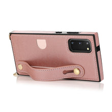 Load image into Gallery viewer, Wrist Strap PU+TPU Shockproof Protective Case with Crossbody Lanyard &amp; Holder &amp; Card Slot