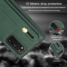Load image into Gallery viewer, Wrist Strap PU+TPU Shockproof Protective Case with Crossbody Lanyard &amp; Holder &amp; Card Slot