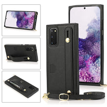 Load image into Gallery viewer, Wrist Strap PU+TPU Shockproof Protective Case with Crossbody Lanyard &amp; Holder &amp; Card Slot