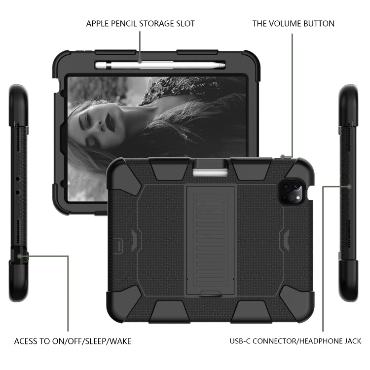 Shockproof Two-Color Silicone Protective Case with Holder