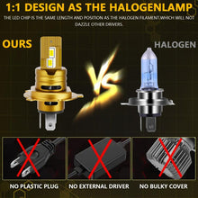 Load image into Gallery viewer, 1 Pair 35W 3500LM 6500K Car LED Headlight Bulb, H4