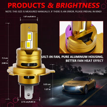 Load image into Gallery viewer, 1 Pair 35W 3500LM 6500K Car LED Headlight Bulb, H4