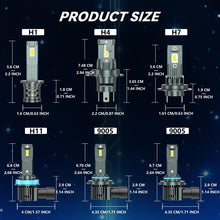 Load image into Gallery viewer, 1 Pair 32W 3200LM 6500K Car LED Headlight Bulb with Fan, 9005, 9006, H1, H4, H7, H11