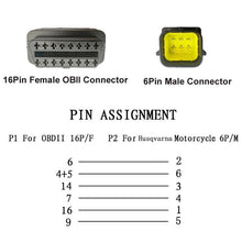 Load image into Gallery viewer, 6 Pin to 16 Pin Motorcycle OBD2 Converter Cable Diagnostic Cable, For Husqvarna