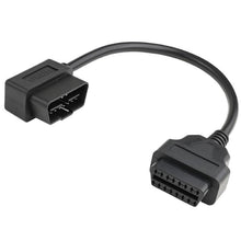 Load image into Gallery viewer, 16 Pin Male to OBD2 Female Elbow Connection Cable OBD2 Extension Adapter, 16 Pin Male to OBD2 Female