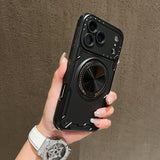 Three-core Mecha 360 Degree Rotation Magnetic Holder Phone Case, For iPhone 17 Pro Max, For iPhone 17 Pro, For iPhone 16 Pro Max, For iPhone 16 Pro, For iPhone 16 Plus, For iPhone 16, For iPhone 15 Pro Max, For iPhone 15, For iPhone 14                 ...