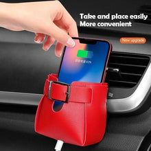 Load image into Gallery viewer, Car Air Vent PU Leather Storage Hanging Bag