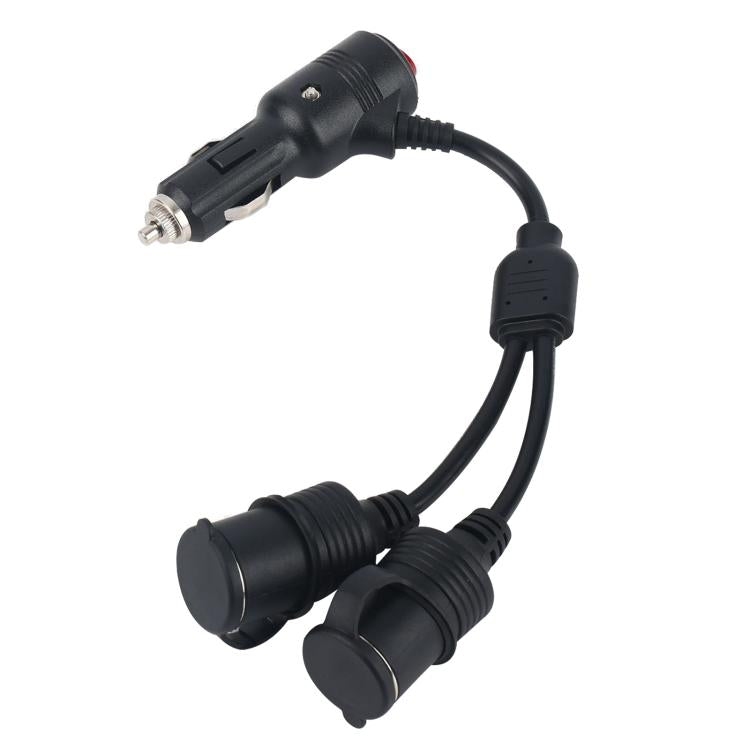 12V-24V 2 in 1 Car Cigarette Lighter Extension Cable with Switch, 0.2m, 0.6m, 1m