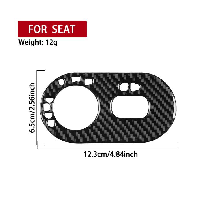 Carbon Fiber Car Headlight Switch Decorative Sticker for SEAT Ibiza 2003-2008, Left Driver, Headlight Switch, Left Driver