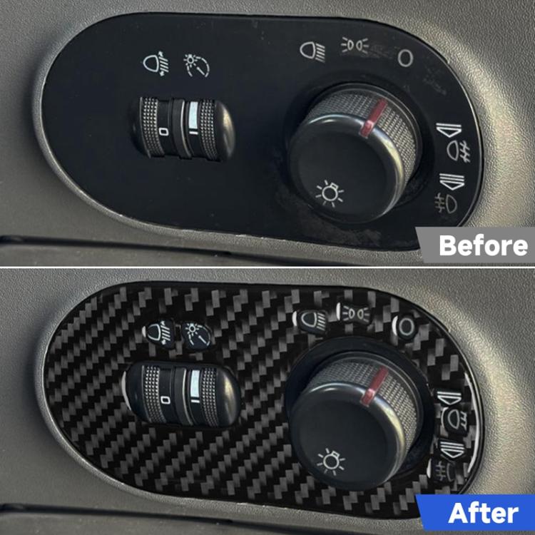 Carbon Fiber Car Headlight Switch Decorative Sticker for SEAT Ibiza 2003-2008, Right Driver, Headlight Switch, Right Driver