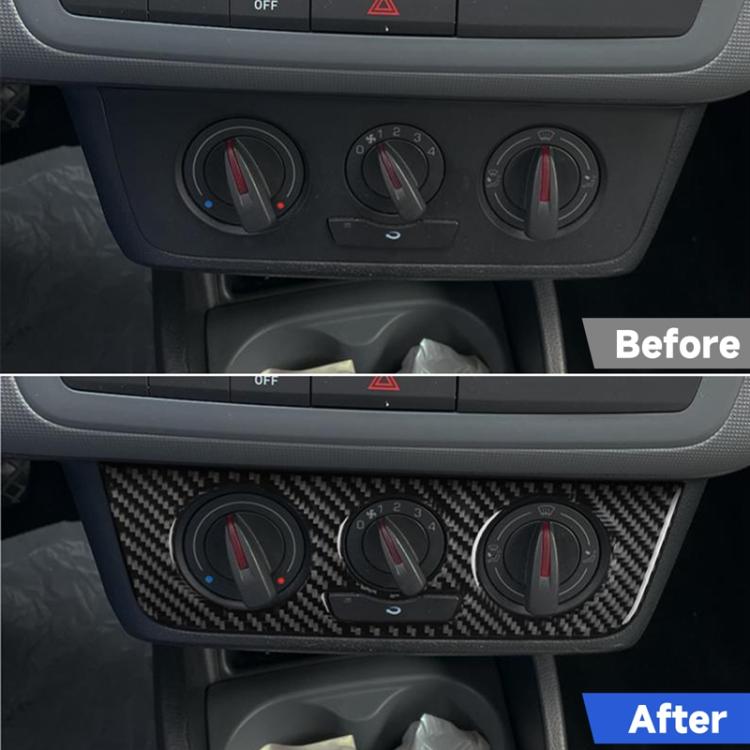 Carbon Fiber Car Air Conditioner Switch Panel A Decorative Sticker for SEAT Ibiza 2009-2014, Left and Right Driver, Air Conditioner Switch Panel A