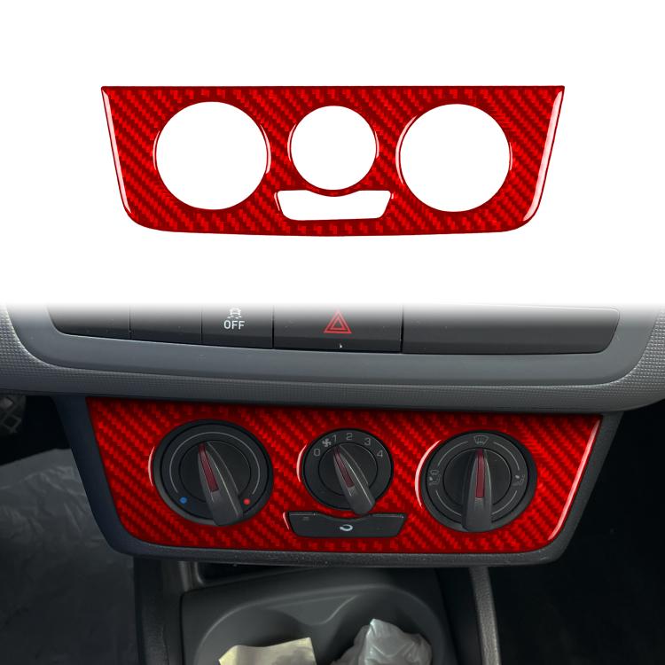 Carbon Fiber Car Air Conditioner Switch Panel A Decorative Sticker for SEAT Ibiza 2009-2014, Left and Right Driver, Air Conditioner Switch Panel A