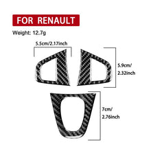 Load image into Gallery viewer, 3pcs/Set Carbon Fiber Car Steering Wheel Buttons Decorative Sticker for Renault Fluence 2009-2017 / Megane 2008-2016, Left and Right Driver, Steering Wheel Buttons