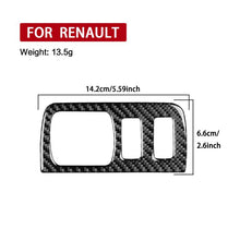 Load image into Gallery viewer, Carbon Fiber Car Headlight Button Frame Decorative Sticker for Renault Fluence 2009-2017 / Megane 2008-2016, Left and Right Driver, Headlight Button Frame