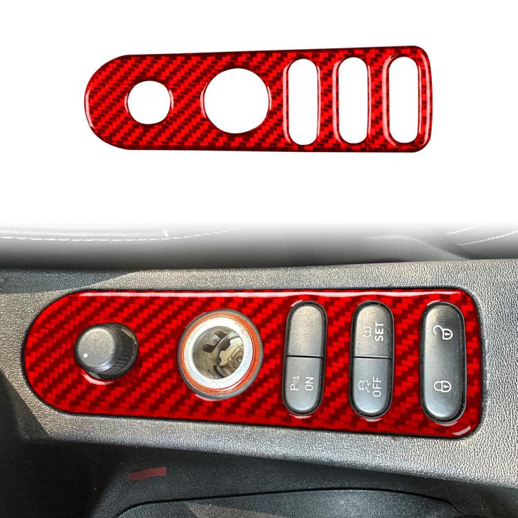 Carbon Fiber Car Rear Mirror Adjustment Switch Frame Decorative Sticker for SEAT Leon 2005-2012, Left and Right Driver, Rear Mirror Adjustment Switch Frame