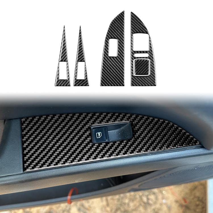 5pcs/Set Carbon Fiber Car Lifting Panel Decorative Sticker for SEAT Leon 2005-2012, Lifting Panel, Left Driver, Lifting Panel, Right Driver