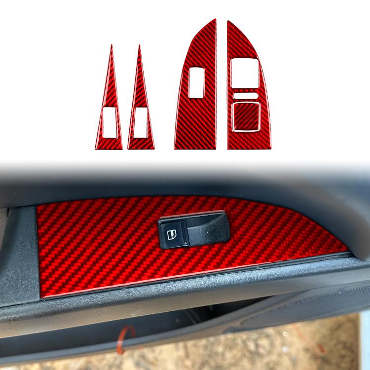 5pcs/Set Carbon Fiber Car Lifting Panel Decorative Sticker for SEAT Leon 2005-2012, Lifting Panel, Left Driver, Lifting Panel, Right Driver